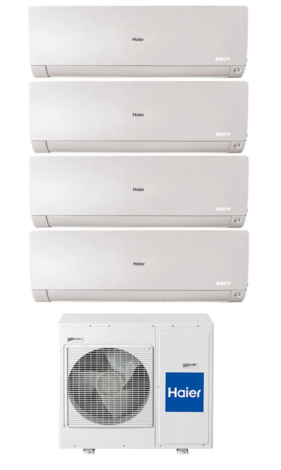 climatizzatore condizionatore quadri split inverter haier serie flexis white 7000_7000_7000_12000 btu con 4u75s2sr2fa wifi integrato r 32 wi fi 7_7_7_12 novita