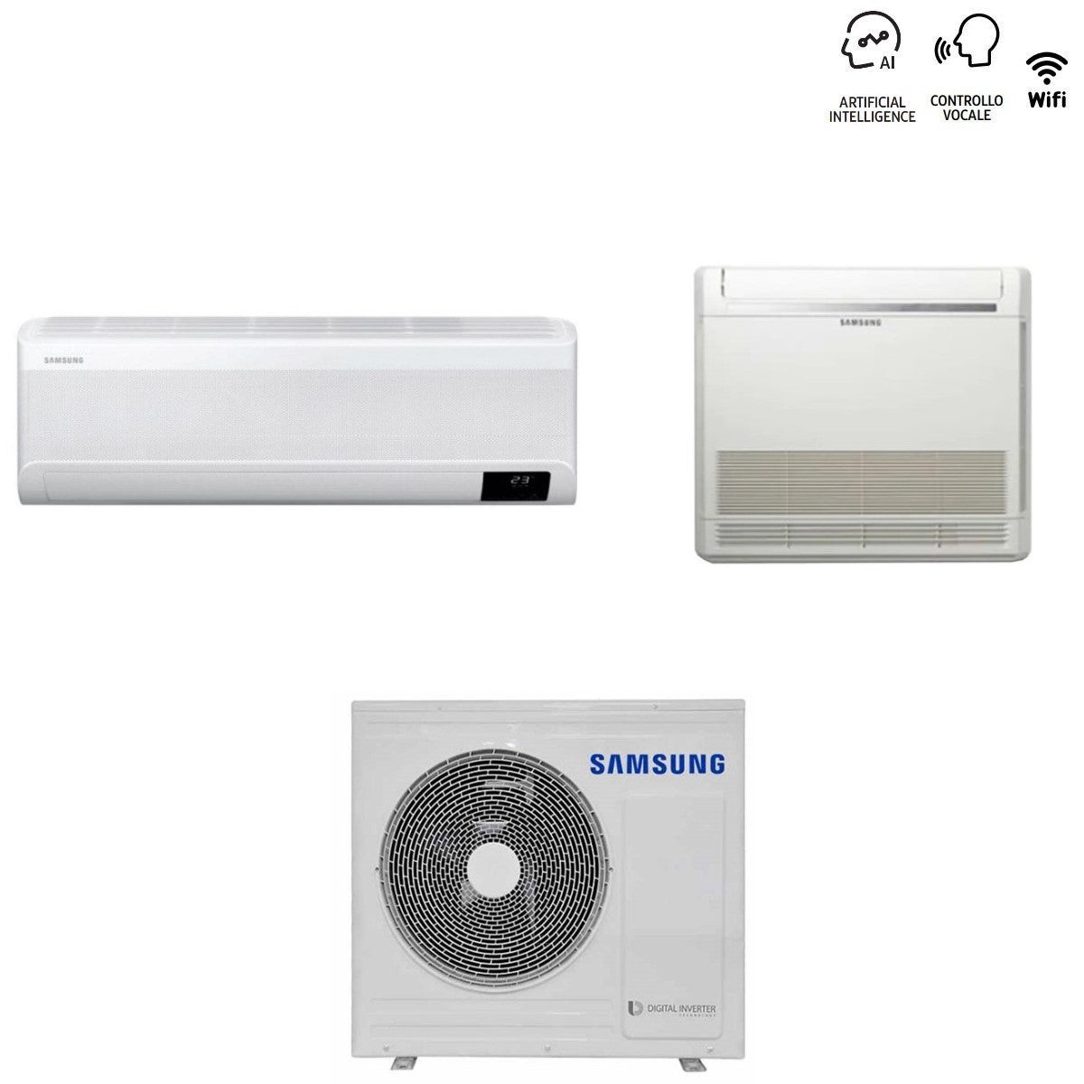 climatizzatore condizionatore samsung dual split inverter serie cebu 9000 _ console 12000 con aj050txj2kg r 32 wi fi integrato 9_12