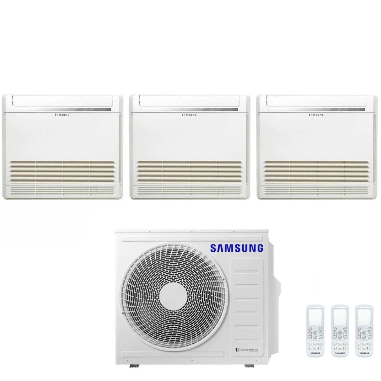 climatizzatore condizionatore samsung trial split inverter console 9+9+9 con aj052txj3kg eu r 32 9000+9000+9000 con telecomando incluso