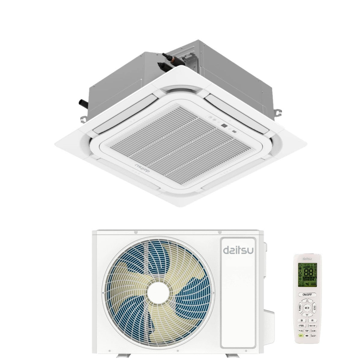 daitsu condizionatore a cassetta daitsu 48000 btu aud48kdbs monofase r 32 wi fi optional con telecomando e griglia