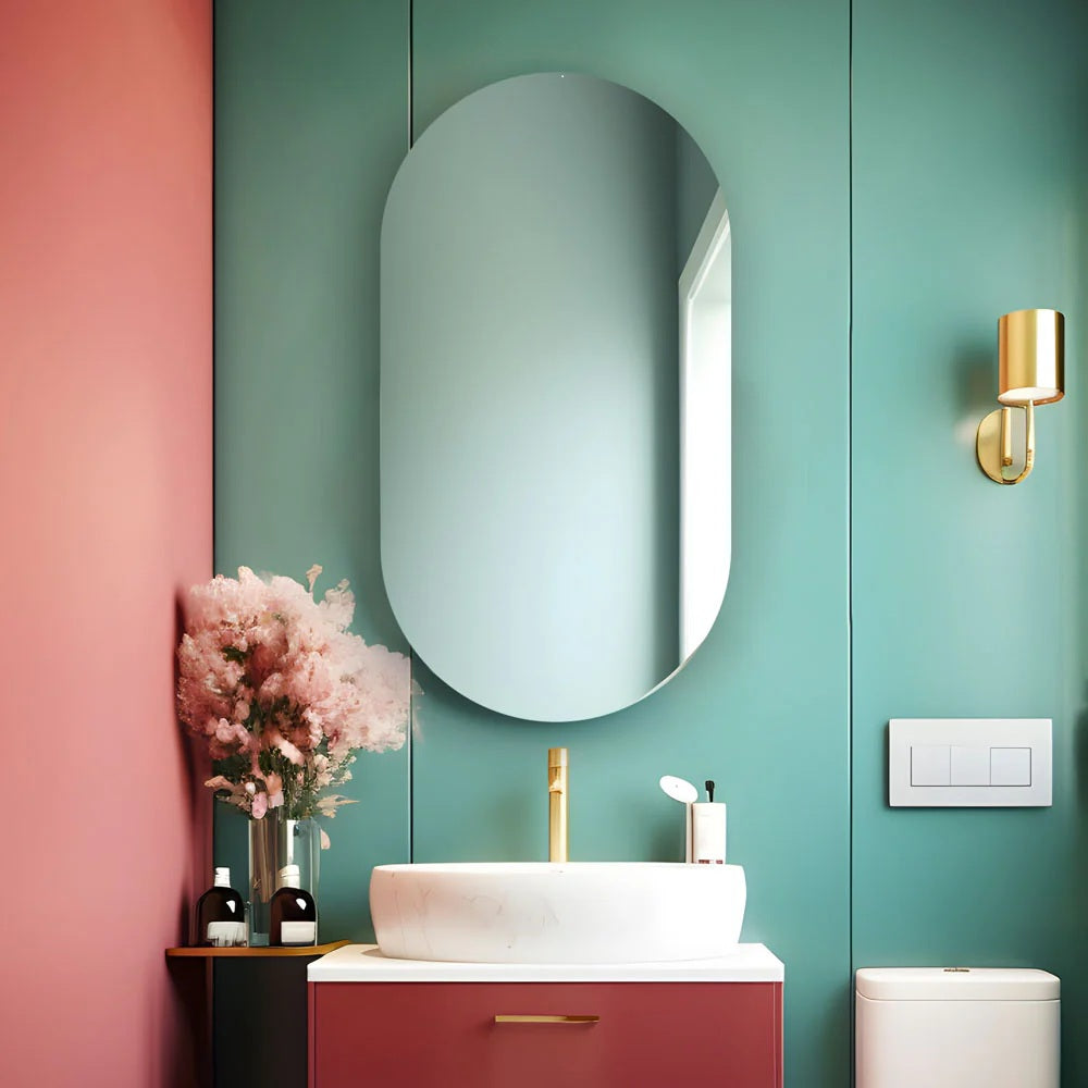 divina garden specchio da bagno ovale retroilluminato reversibile olivia led 50x90 ean 8056157809500