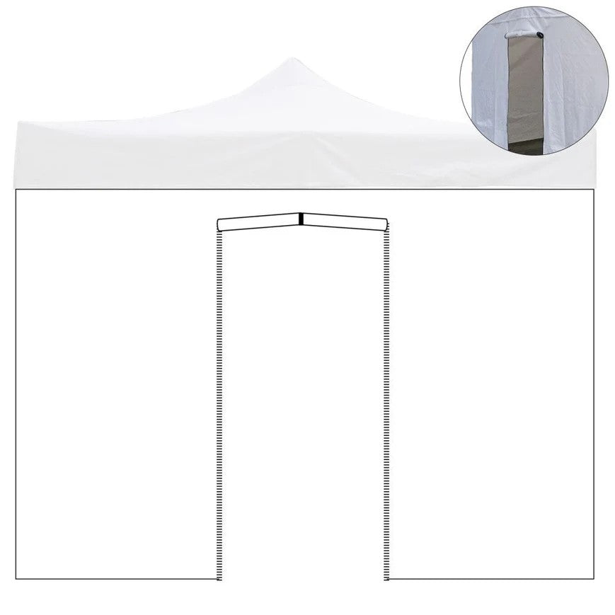 divina garden telo laterale per gazebo market pro 3x2 con porta avvolgibile richiudibile bianco ean 8056157808879