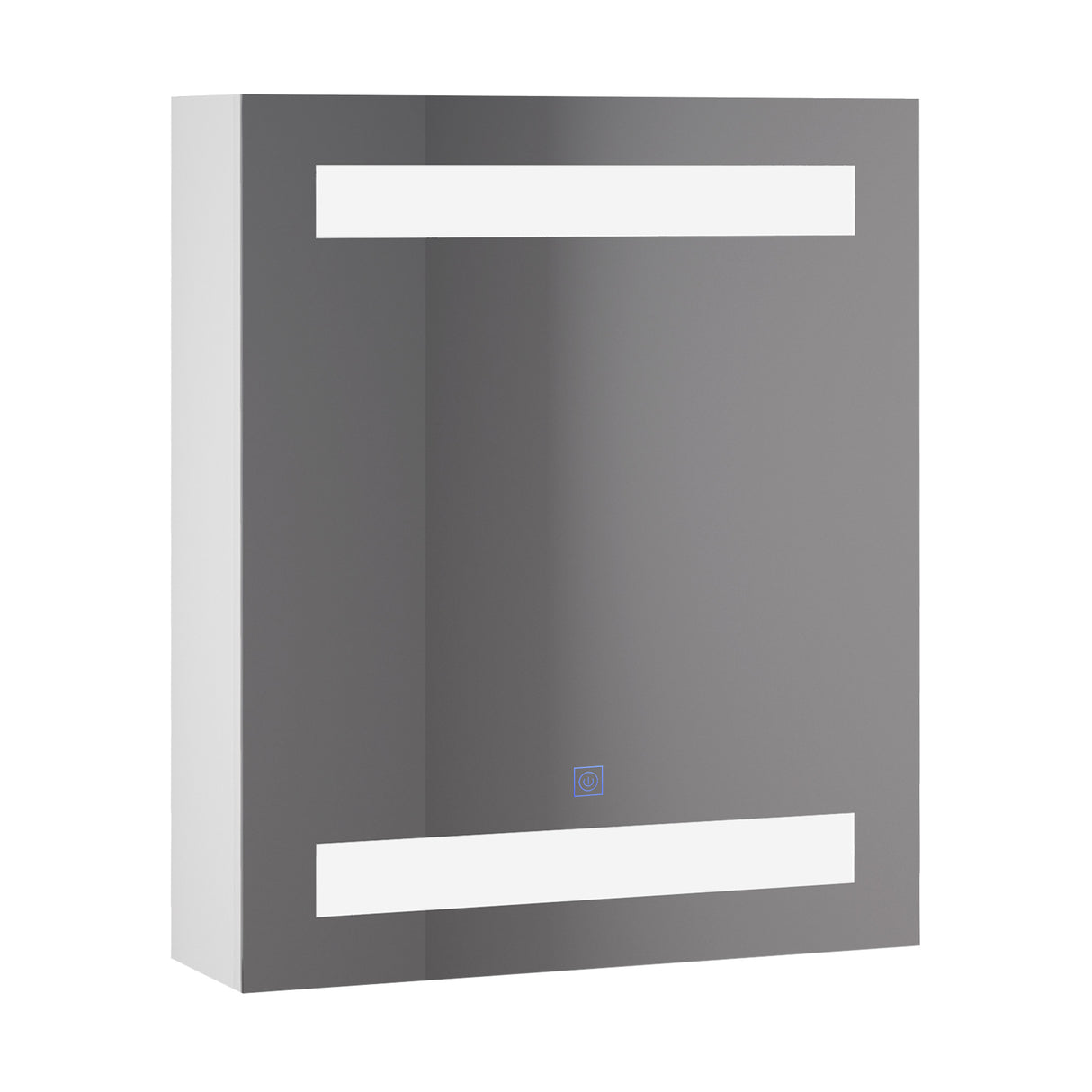 easycomfort easycomfort armadietto pensile da bagno con 1 anta specchio e luci a led 2 ripiani interni mdf bianco 60 x 50 x 15cm ean 8054144138923