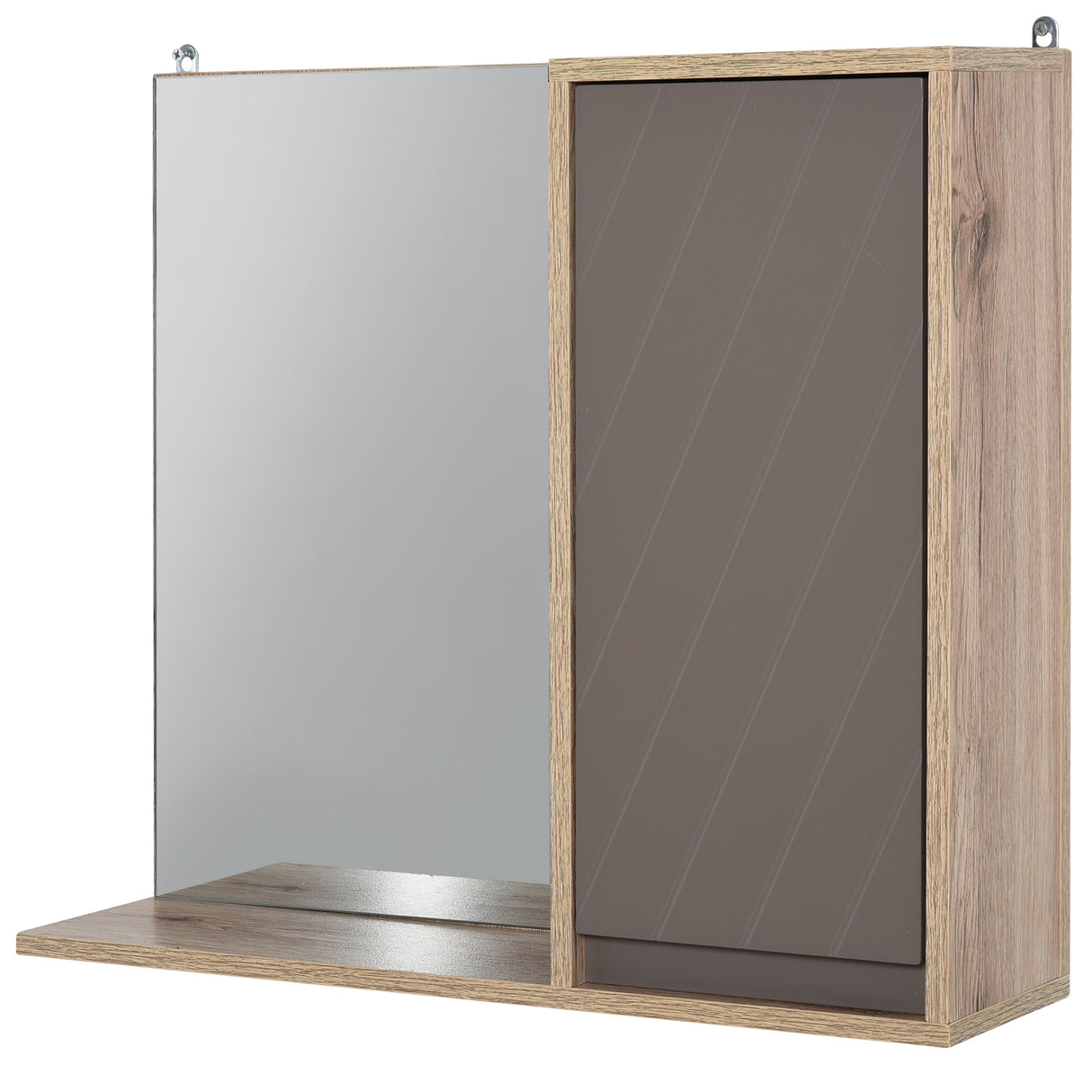 easycomfort easycomfort armadietto pensile per il bagno con mensola e 2 ripiani installazione a parete grigio e rovere 57 x 14 2 x 49 2cm ean 8054111842907