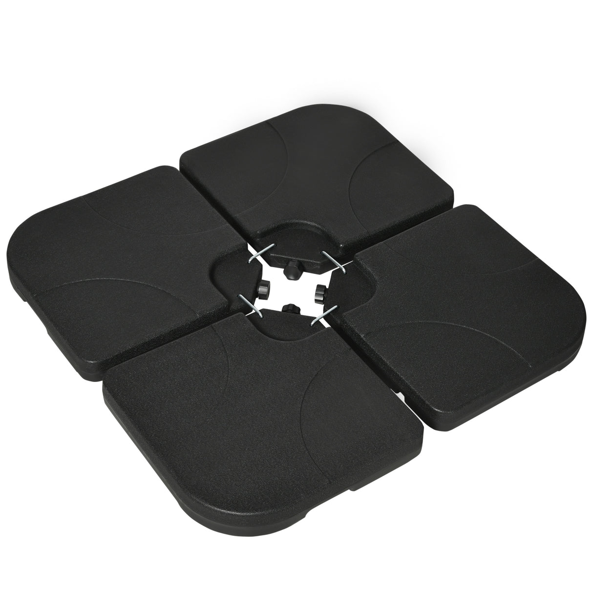 easycomfort easycomfort base per ombrellone set 4 pezzi in hdpe riempibile con acqua o sabbia 104x104x7 5 cm nera