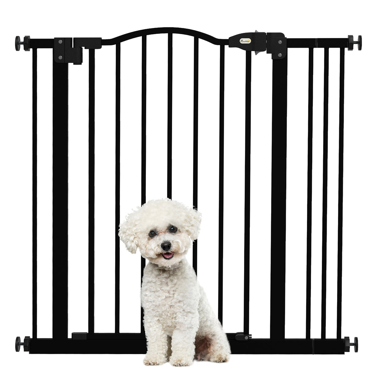 easycomfort easycomfort cancelletto per cani estensibile con 2 blocchi e chiusura automatica in metallo e plastica 74 87x78 cm nero