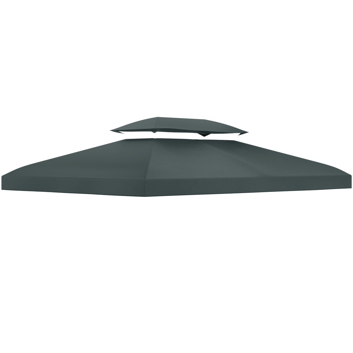 easycomfort easycomfort copertura per gazebo 4x3 m a 2 livelli in poliestere con cinghie e 10 fori di drenaggio grigio antracite