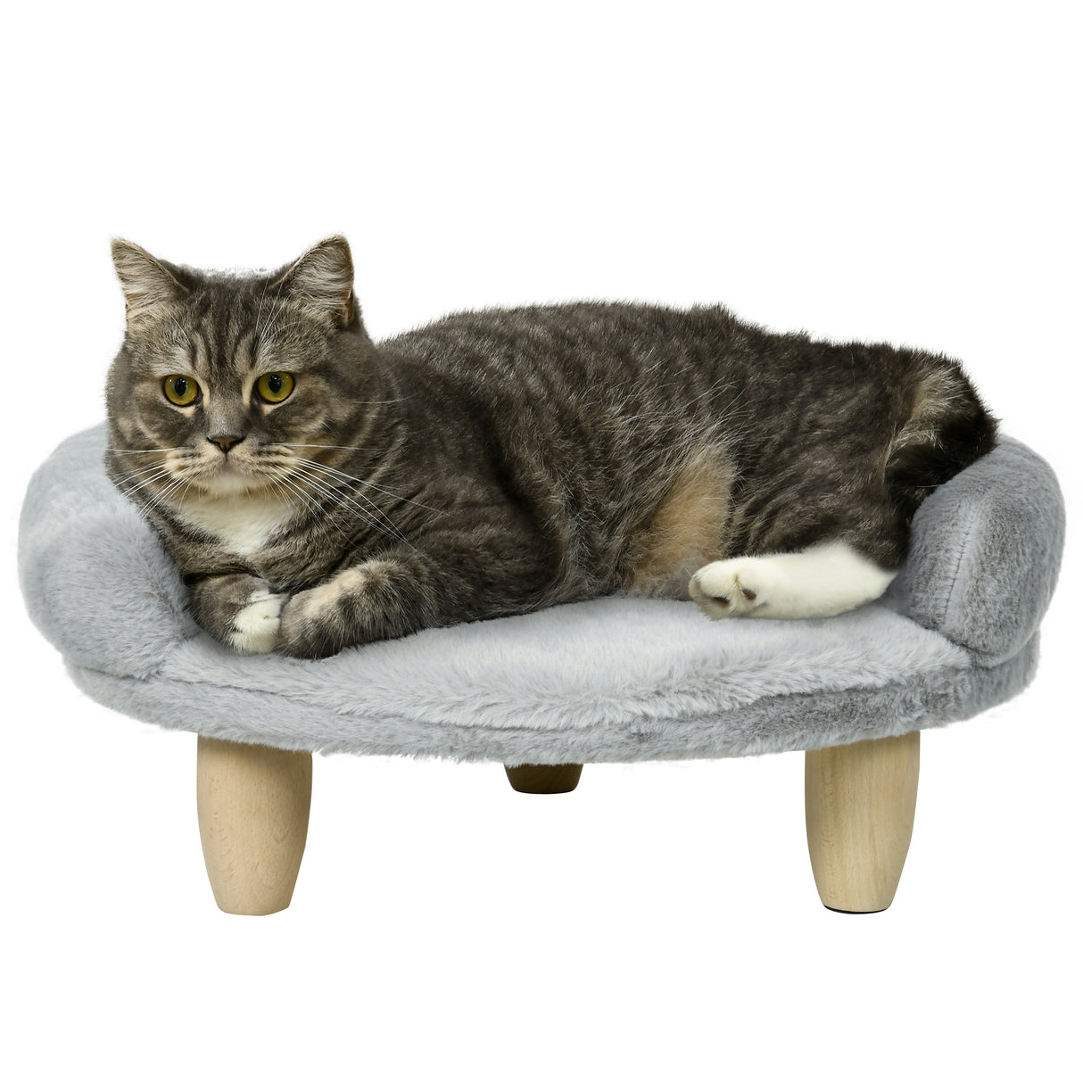 easycomfort easycomfort cuccia divanetto per cani e gatti sfoderabile in peluche con schienale 47x40x20 cm grigio