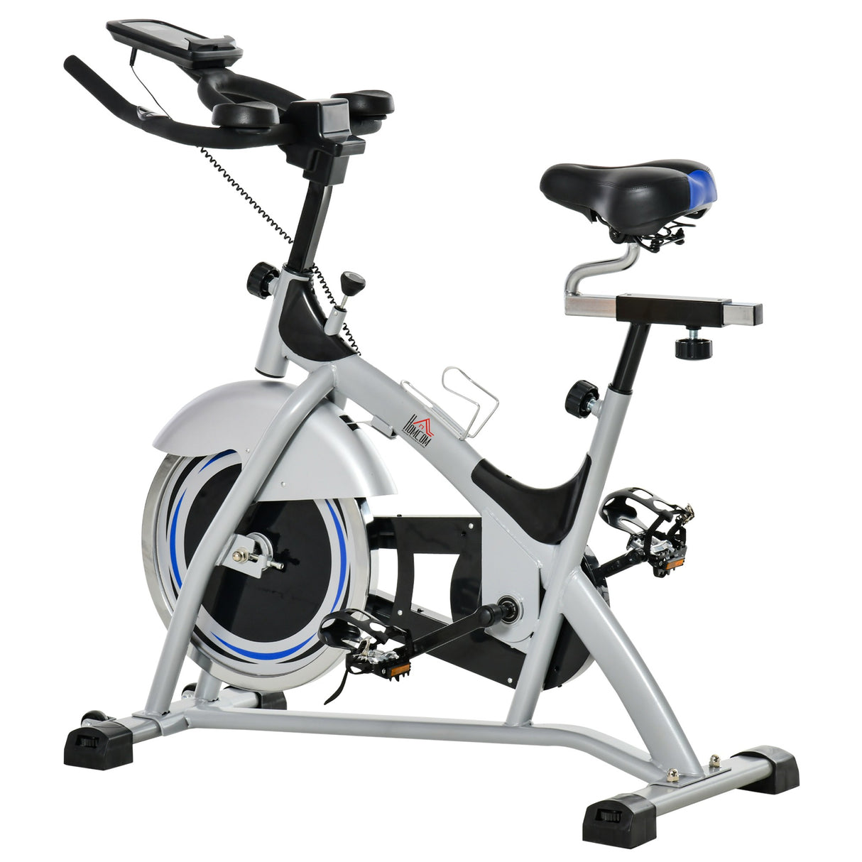 easycomfort easycomfort cyclette professionale da camera con monitor lcd e volano 15kg sellino e manubrio regolabili 124x50x105 111cm argento nero