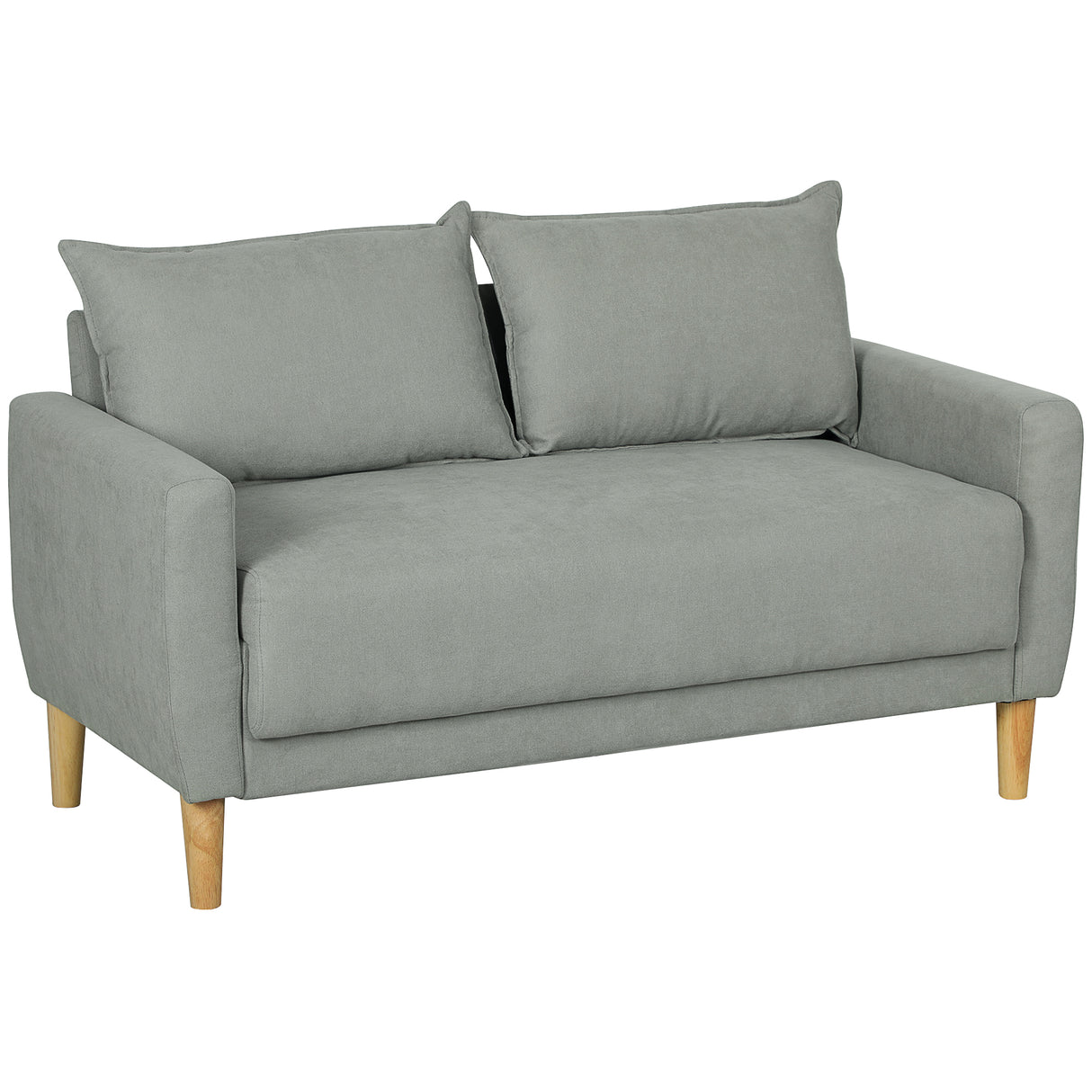 easycomfort easycomfort divanetto 2 posti vellutato con vano portaoggetti inferiore e cuscini 140x72x82 cm grigio