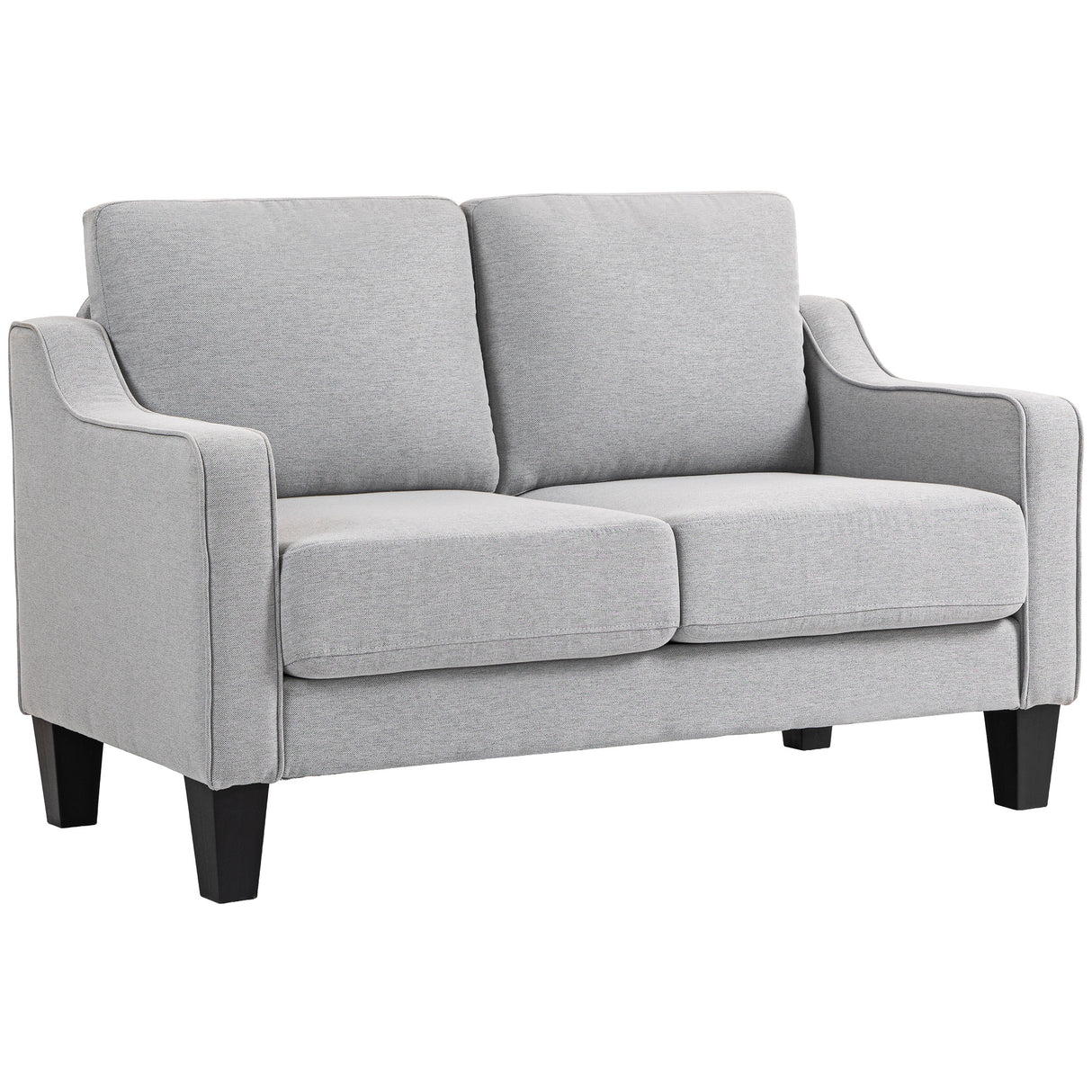 easycomfort easycomfort divano 2 posti moderno e salvaspazio in tessuto effetto lino 136x77x86 cm grigio chiaro