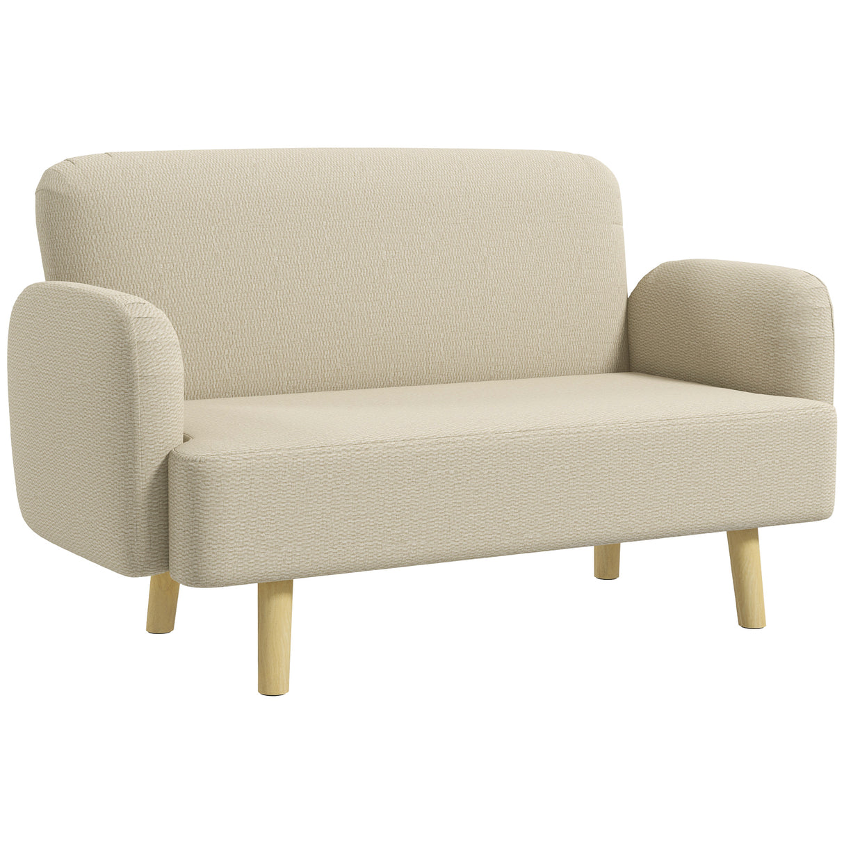 easycomfort easycomfort divano 2 posti moderno effetto velluto con imbottitura spessa 140x74x79cm bianco crema