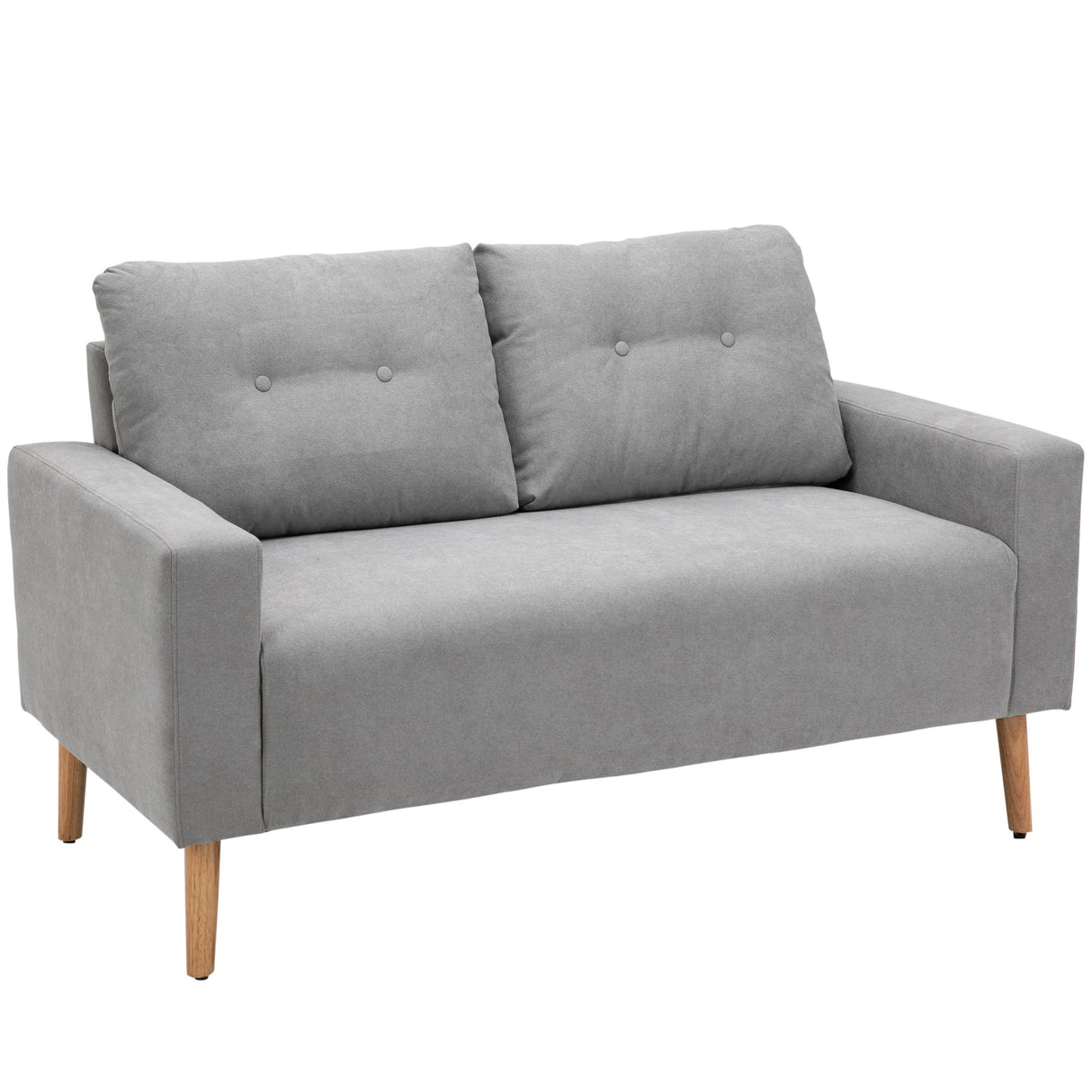 easycomfort easycomfort divano 2 posti moderno in stile nordico con schienale trapuntato in poliestere e legno 145x76x88 cm grigio chiaro ean 8054144135021