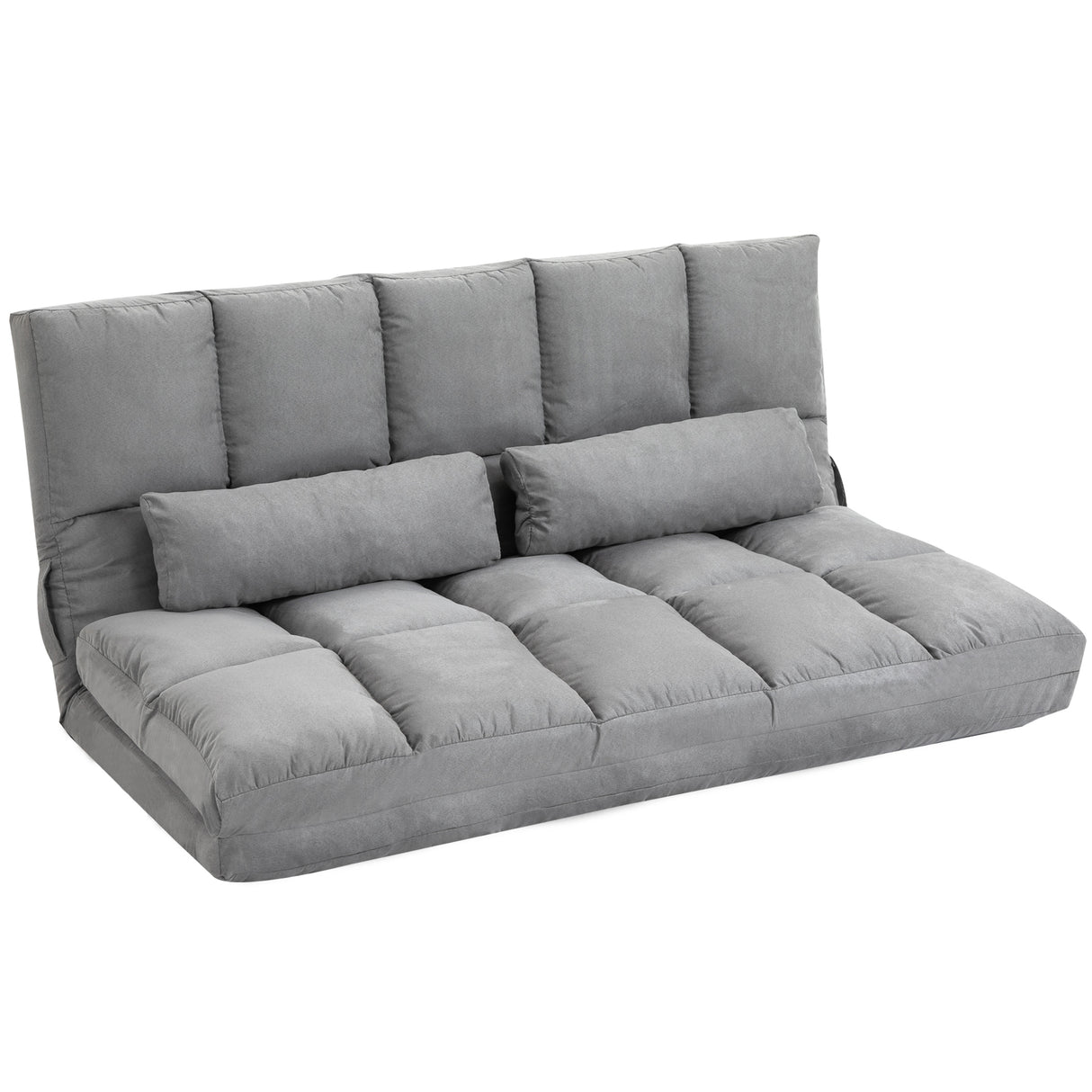 easycomfort easycomfort divano da terra pieghevole a lettino schienale reclinabile su 7 livelli e cuscini divano moderno per tv giochi lettura yoga ufficio 130x73x60 cm grigio chiaro ean 8055776914688