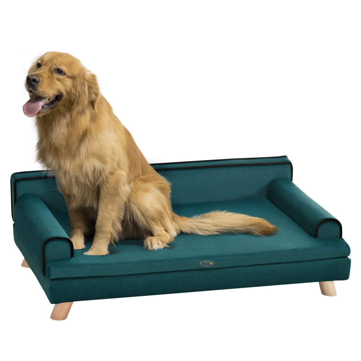 easycomfort easycomfort divano per cani grandi con imbottitura rivestimento morbido e lavabile gambe in legno verde