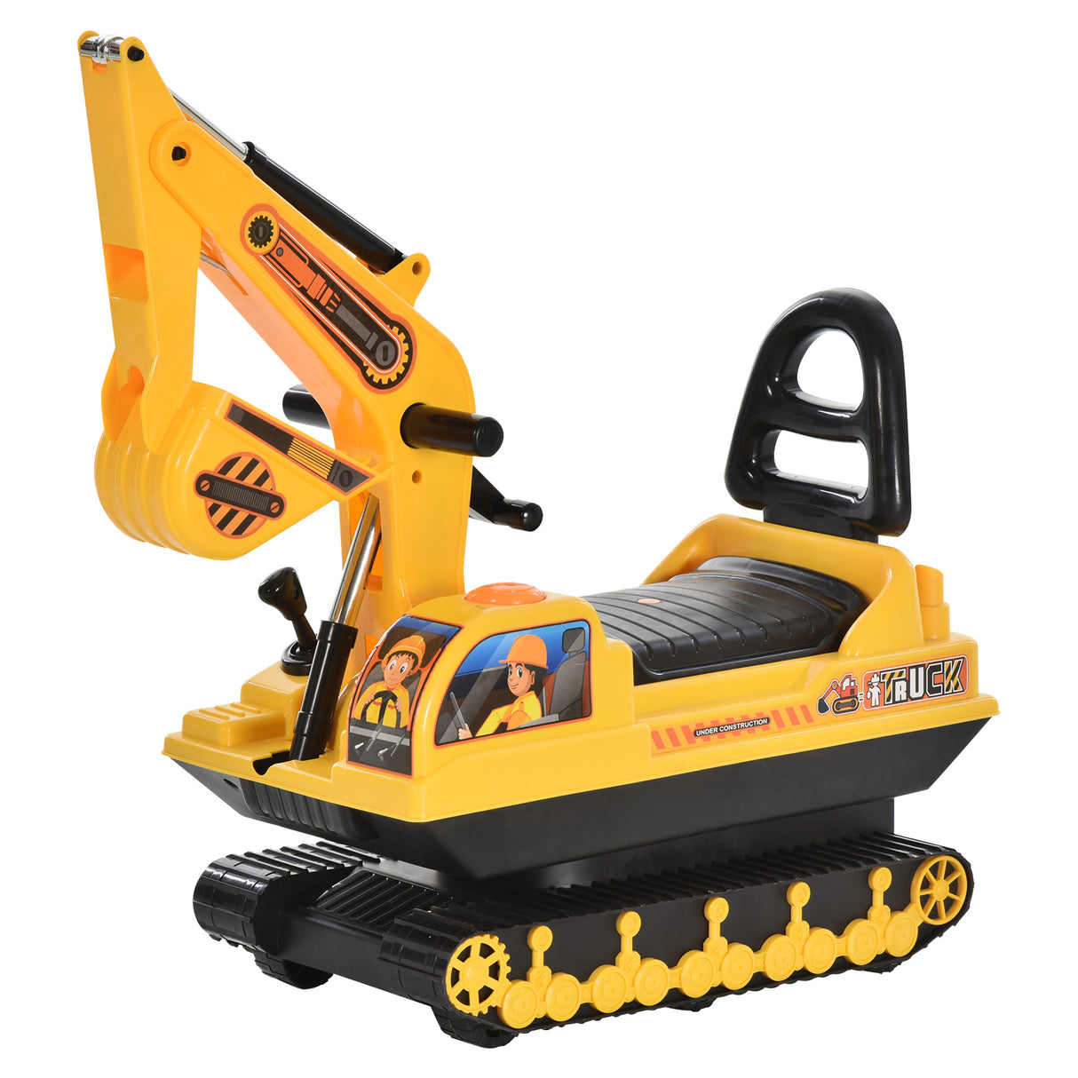 easycomfort easycomfort escavatore ruspa giocattolo cavalcabile per bambini max 30 kg con schienale braccio mobile e vano contenitore 78x24x58 5cm