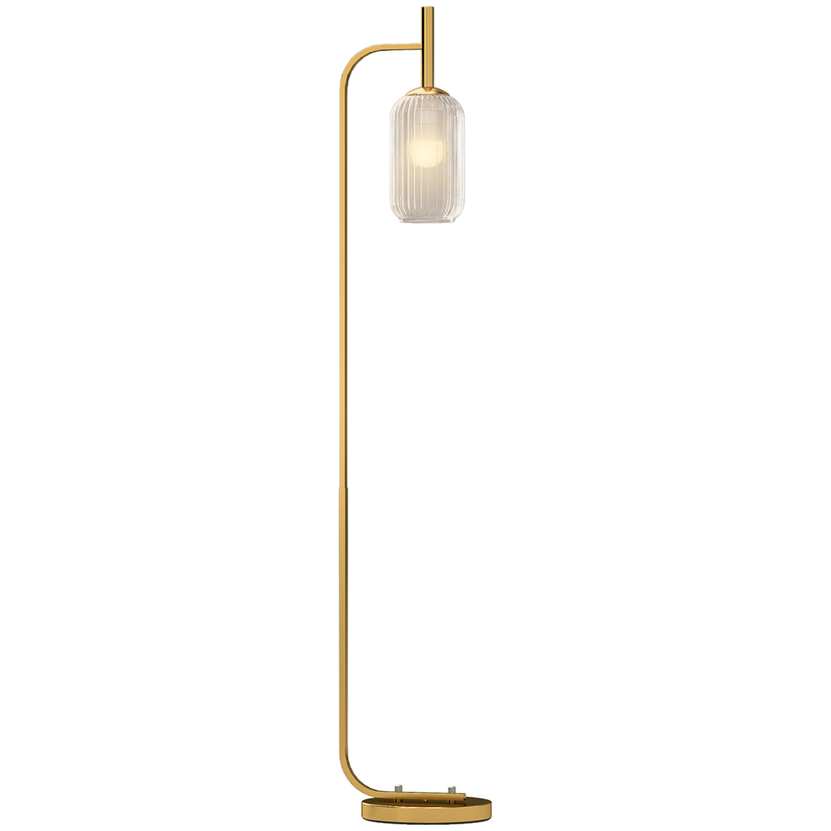 easycomfort easycomfort lampada da terra moderna con paralume in vetro e interruttore a pedale per lampadine e27 oro