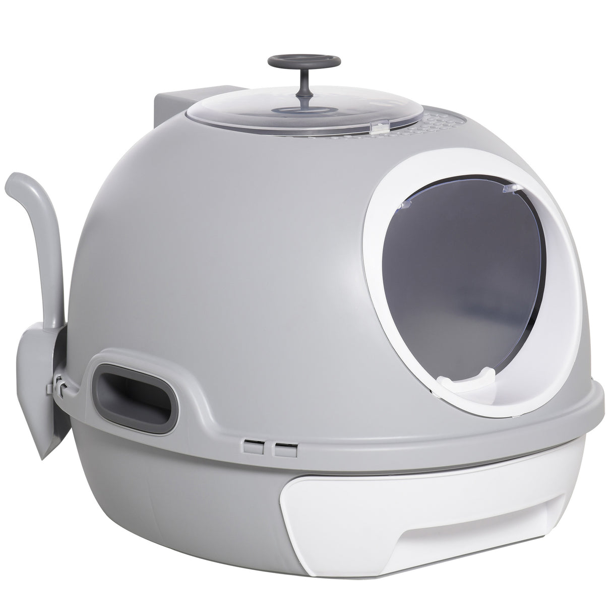 easycomfort easycomfort lettiera per gatti chiusa con vassoio estraibile 2 ingressi e paletta 47x55x44 cm grigio