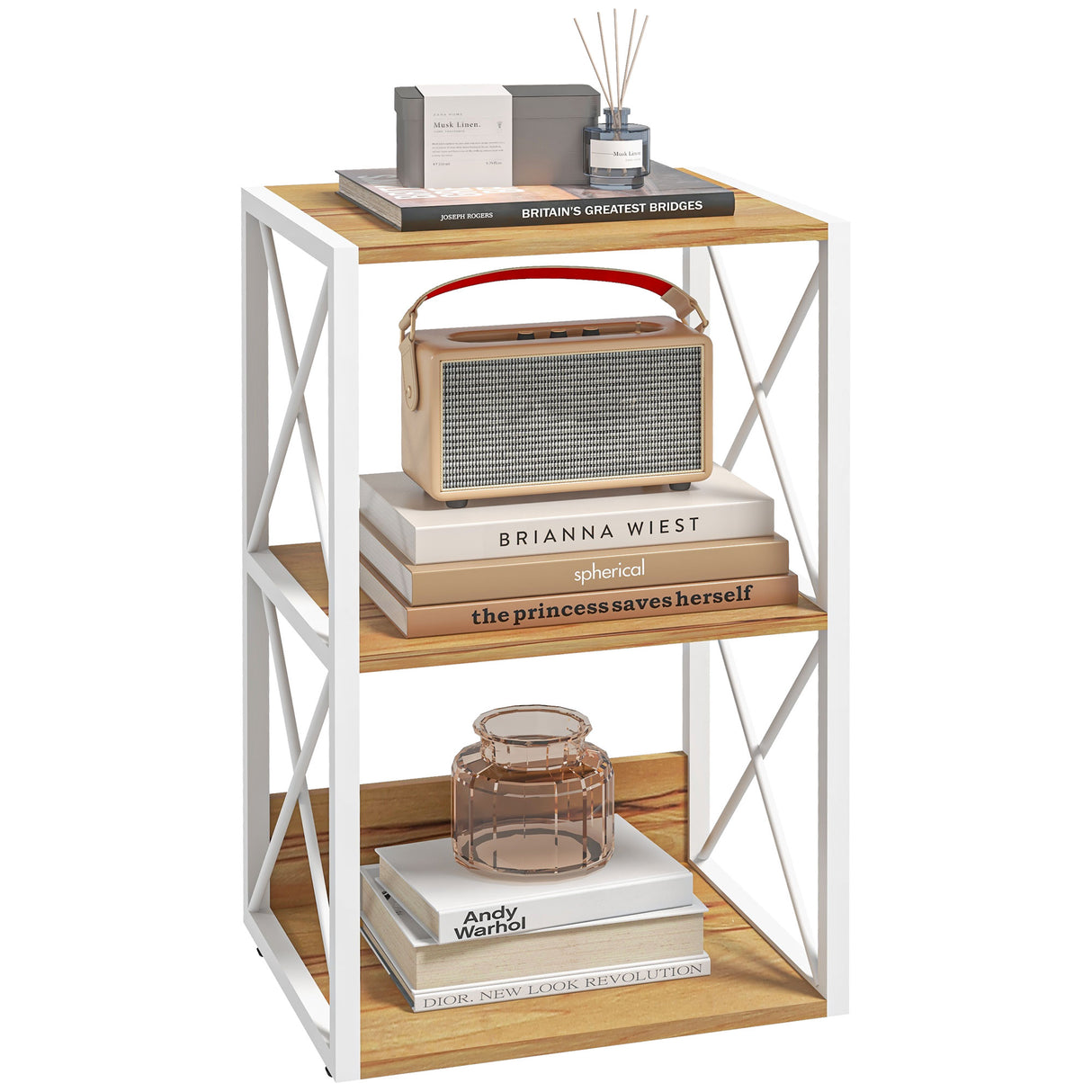 easycomfort easycomfort mobiletto scaffale per soggiorno cucina bagno 3 ripiani salvaspazio legno 40x35x72 5cm ean 8054111845403