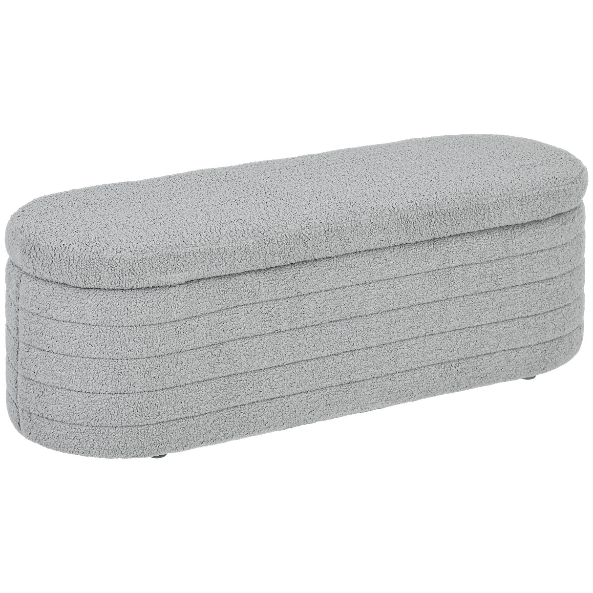 easycomfort easycomfort panca fondo letto in tessuto teddy con vano contenitore 116x41x40 5cm grigio chiaro