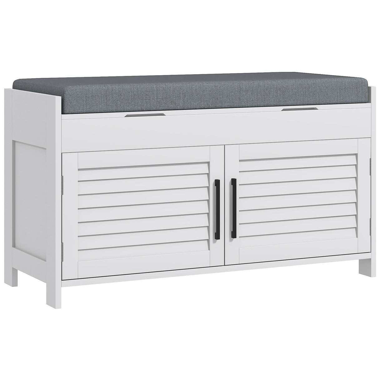 easycomfort easycomfort panca scarpiera con ripiano interno regolabile su 3 livelli in mdf e simil lino 90x36x50 cm bianco e grigio