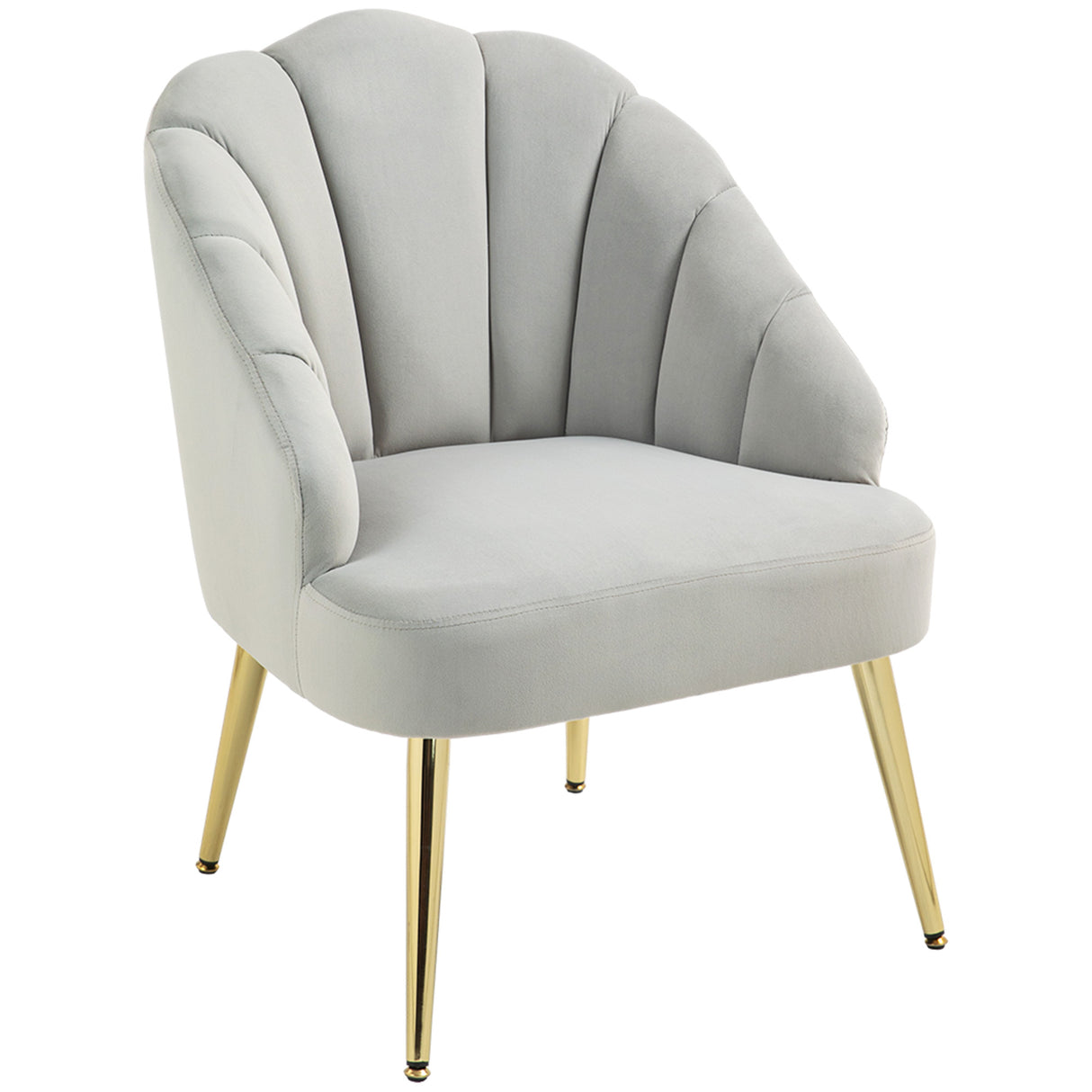 easycomfort easycomfort poltrona in velluto da camera e salotto a conchiglia stile art deco acciaio 63x65x84 cm grigio