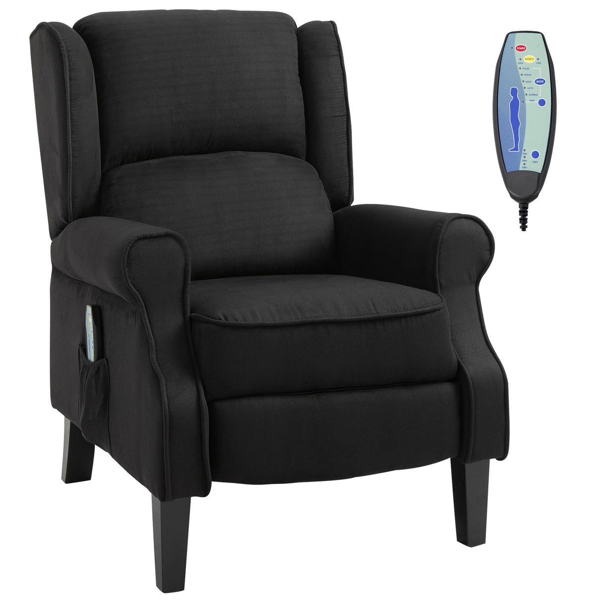 easycomfort easycomfort poltrona massaggiante e reclinabile con funzione riscaldante e telecomando 78x84x101cm nero