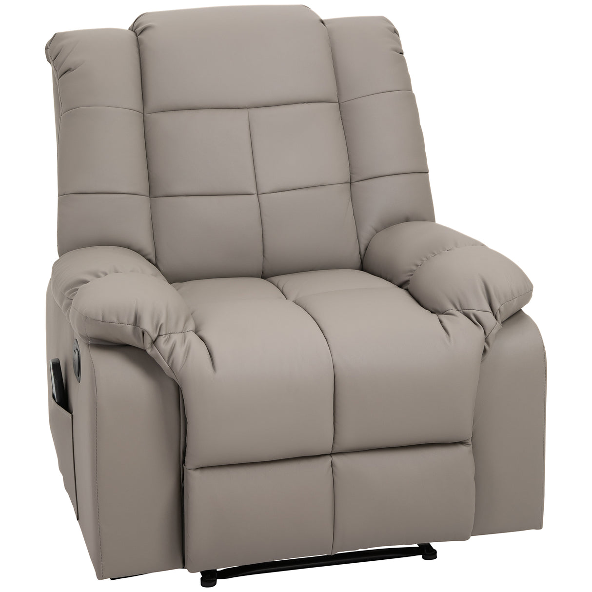 easycomfort easycomfort poltrona relax con 8 punti massaggio e reclinazione a 165 in finta pelle grigio
