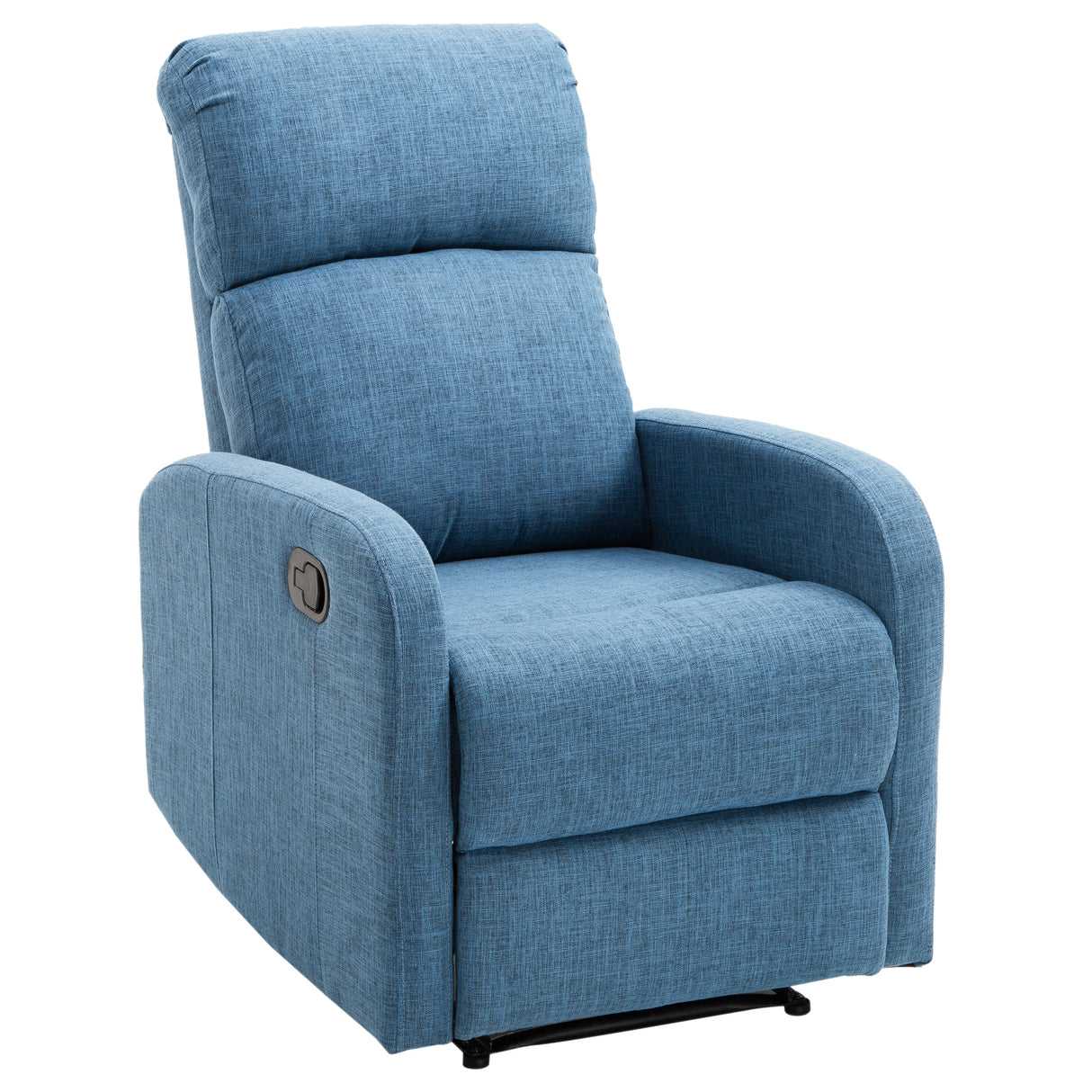 easycomfort easycomfort poltrona relax reclinabile manuale con poggiapiedi portata 125kg tessuto di lino 67 83 107cm blu ean 8055776912165