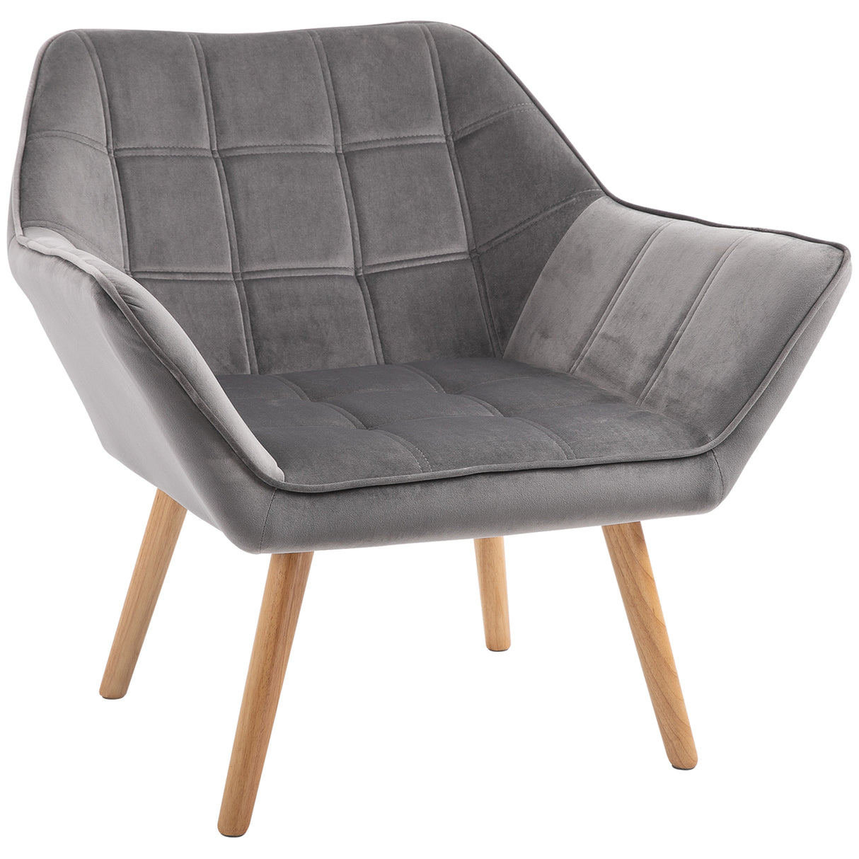 easycomfort easycomfort poltroncina stile nordico in legno ed effetto velluto grigio per soggiorno o ufficio 67x61 5x71 cm