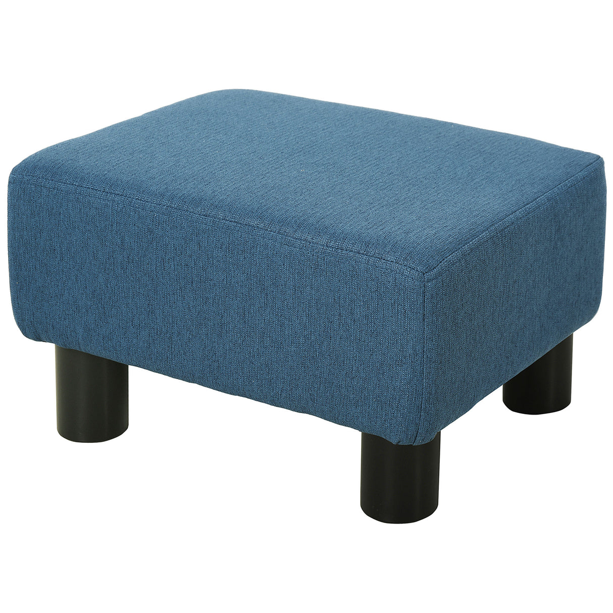 easycomfort easycomfort pouf poggiapiedi imbottito e rettangolare in poliestere e plastica 40x30x24 cm blu scuro