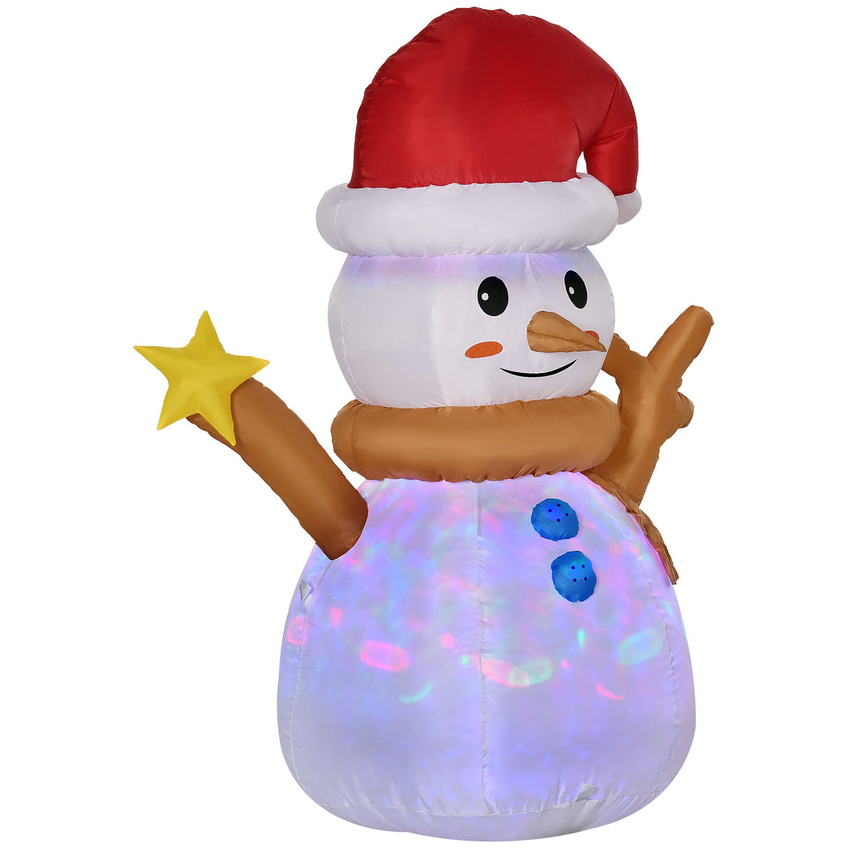 easycomfort easycomfort pupazzo di neve gonfiabile con luce led colorata con gonfiatore incluso 97x50x120cm