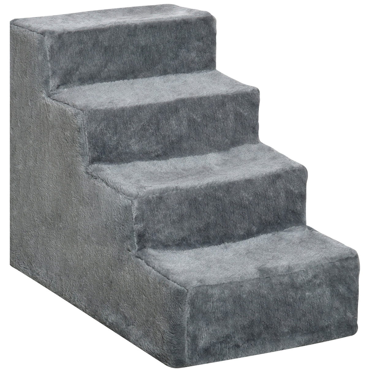 easycomfort easycomfort scaletta per cani portatile a 4 gradini in flanella sfoderabile e truciolato 60x35x44 cm grigio