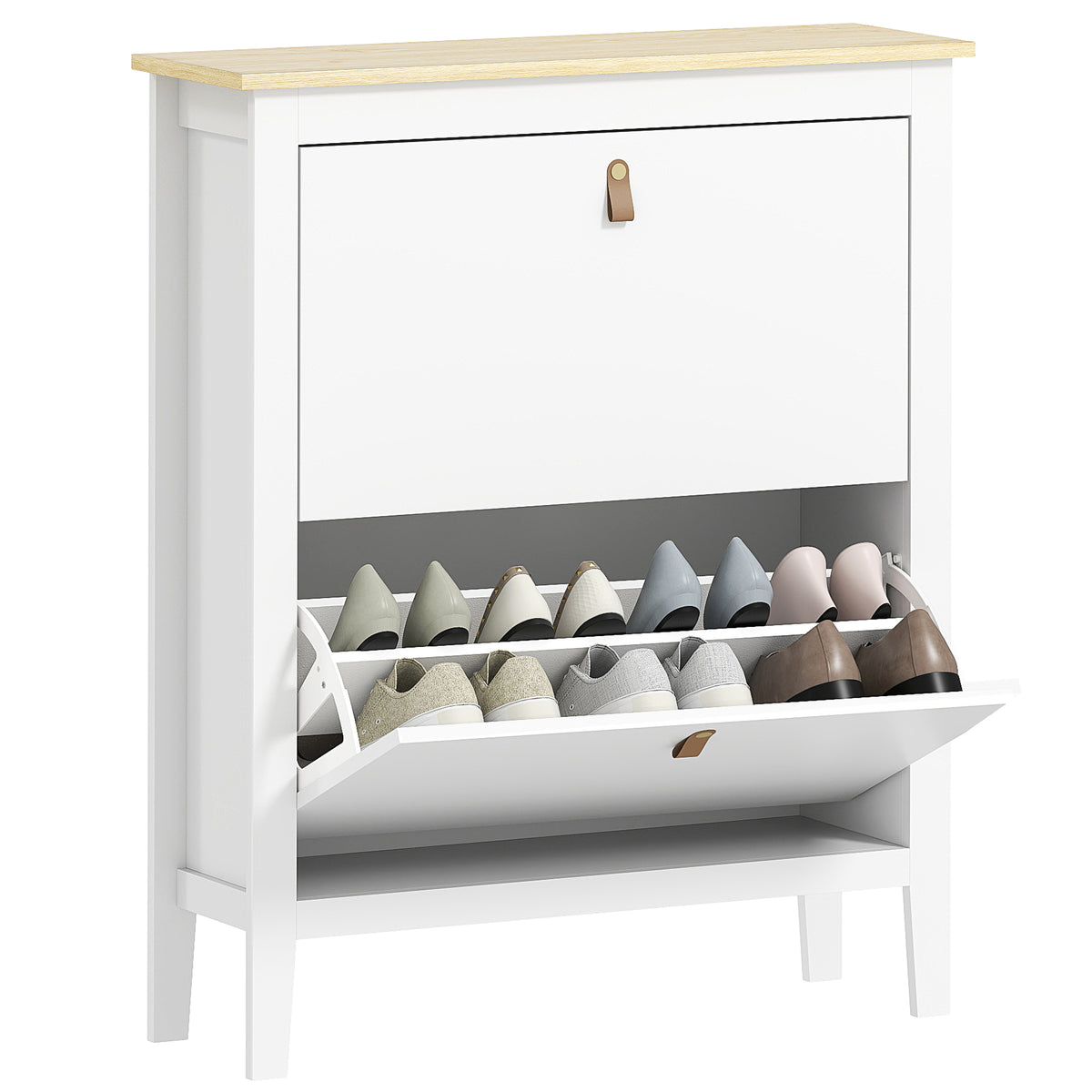 easycomfort easycomfort scarpiera slim 2 cassetti per 14 paia di scarpe taglia eu44 e ripiani regolabili 80x24x95 5cm bianco