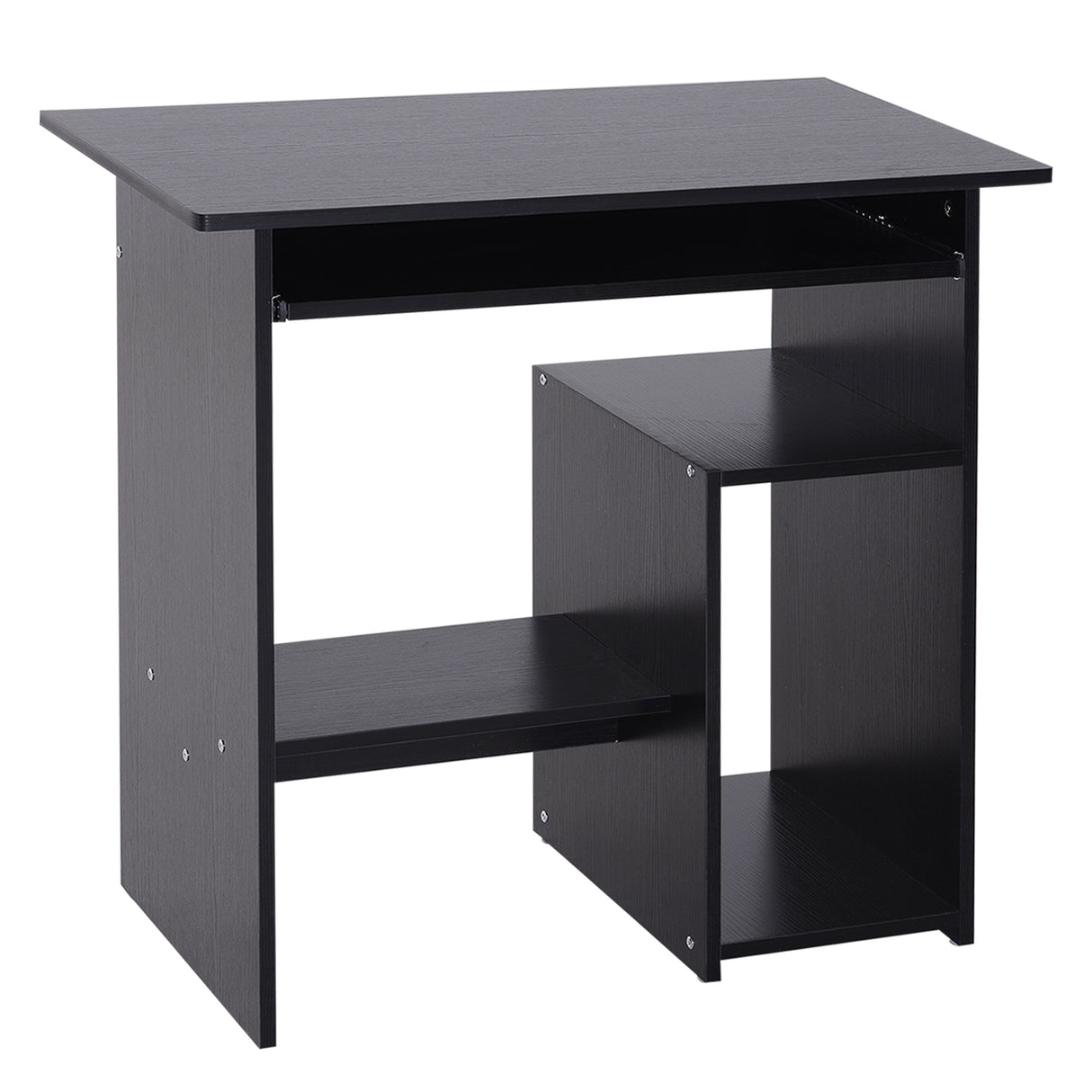 easycomfort easycomfort scrivania pc moderna in legno con ripiano per cpu e spazio per tastiera estraibile 80x45x75 cm nero