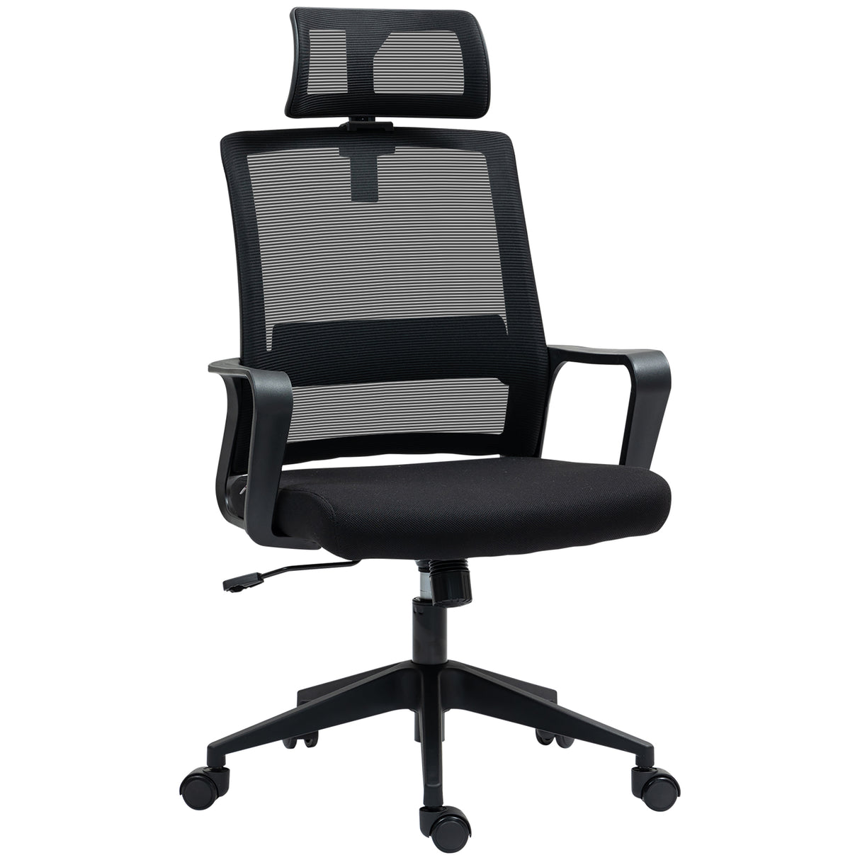 easycomfort easycomfort sedia da ufficio ergonomica con poggiatesta e altezza regolabili funzione dondolo e ruote nero