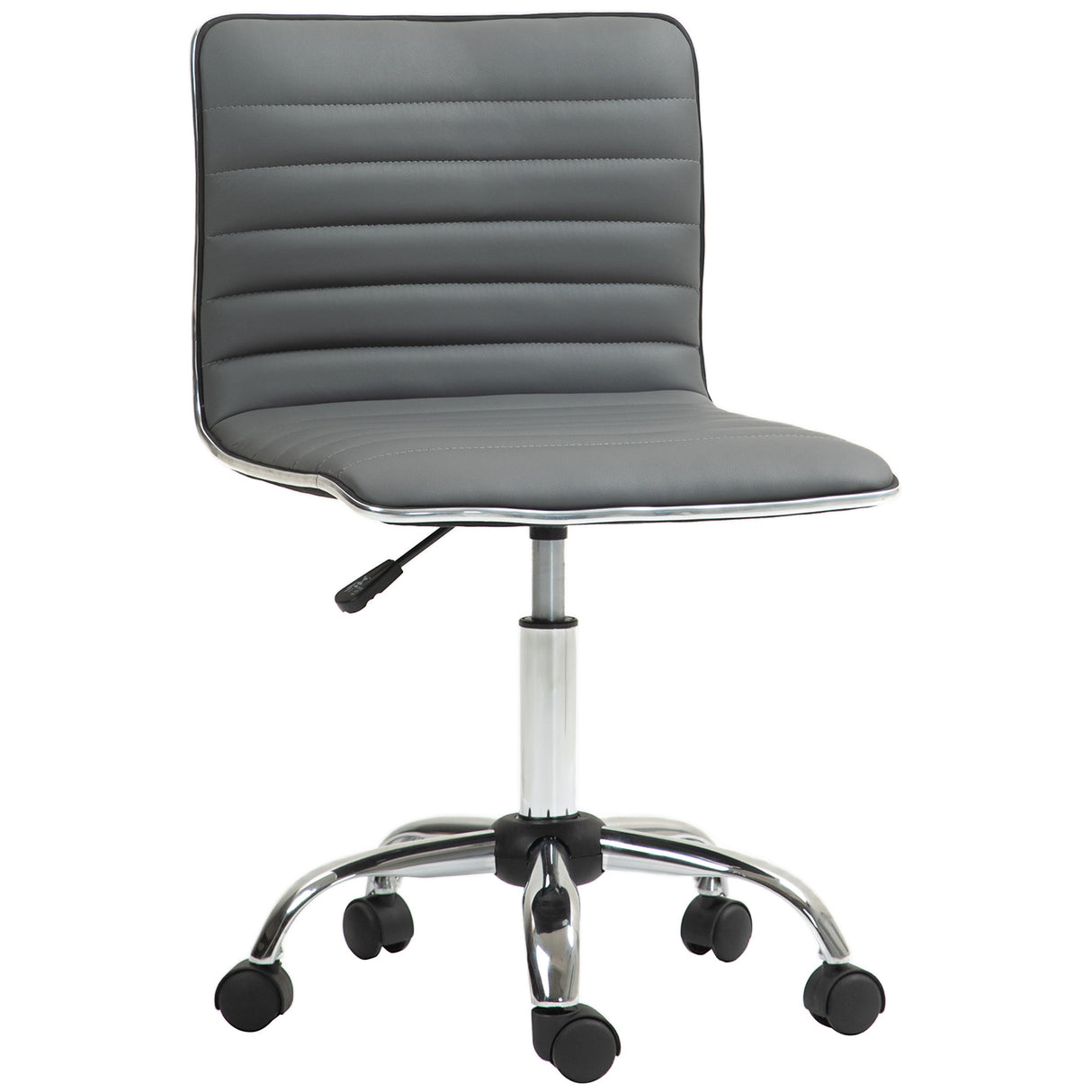 easycomfort easycomfort sedia da ufficio ergonomica in pelle pu con altezza regolabile seduta girevole e ruote grigio scuro