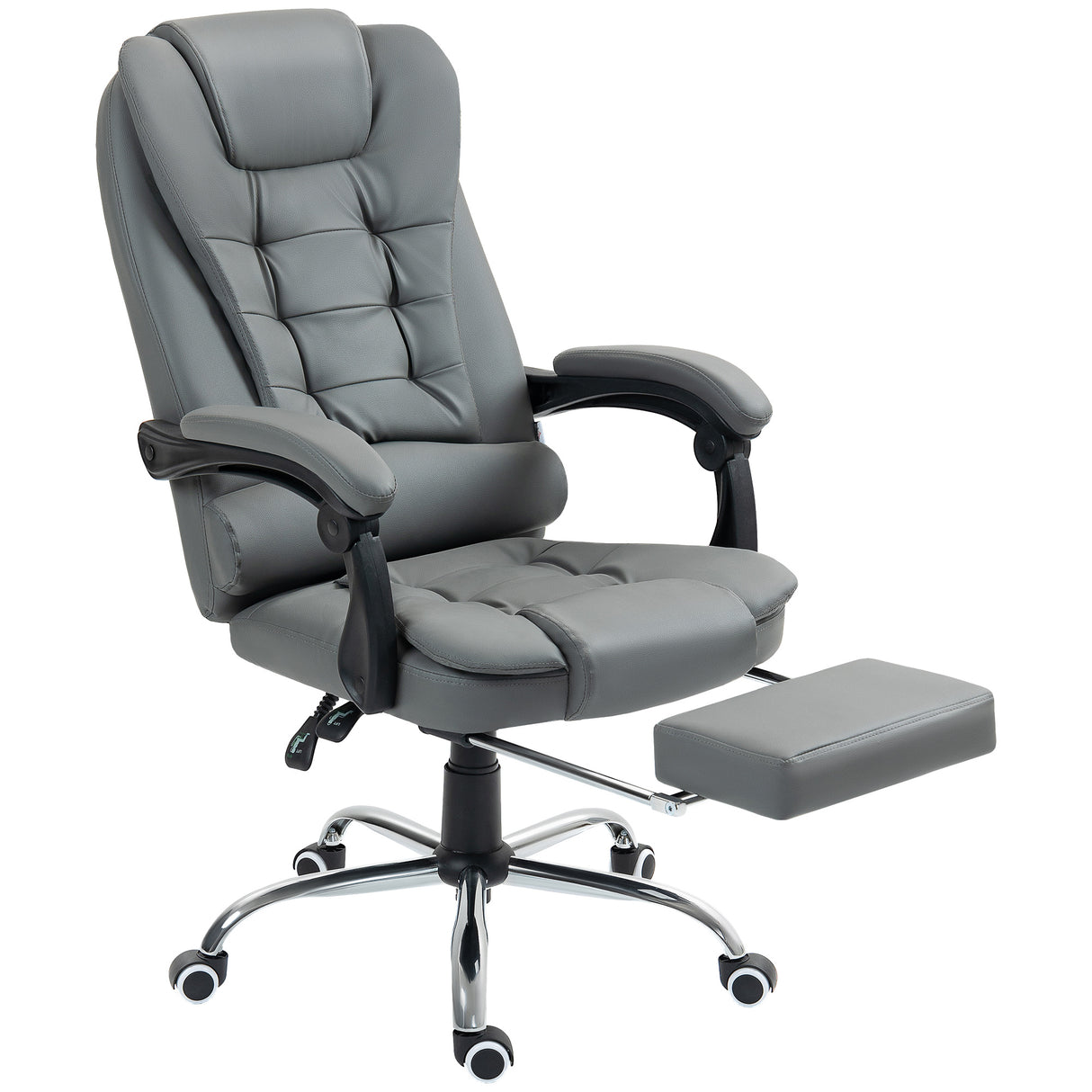 easycomfort easycomfort sedia da ufficio ergonomica reclinabile a 145 con poggiapiedi estraibile in finta pelle grigio