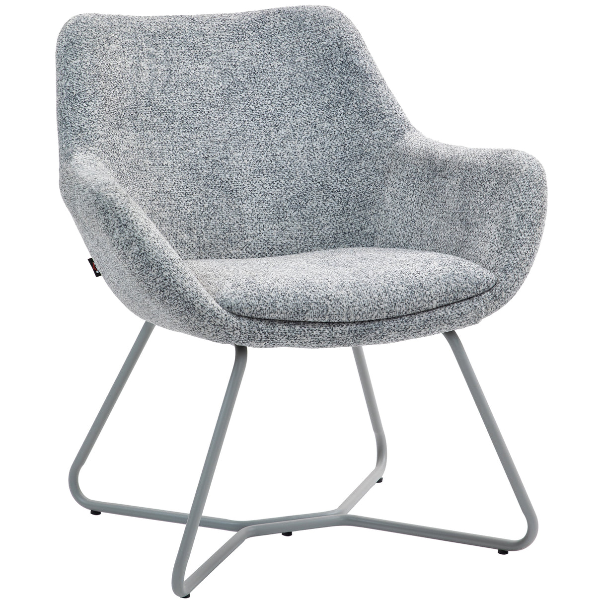 easycomfort easycomfort sedia moderna con braccioli e schienale imbottiti in tessuto effetto lino e acciaio 63x69x75 cm grigio