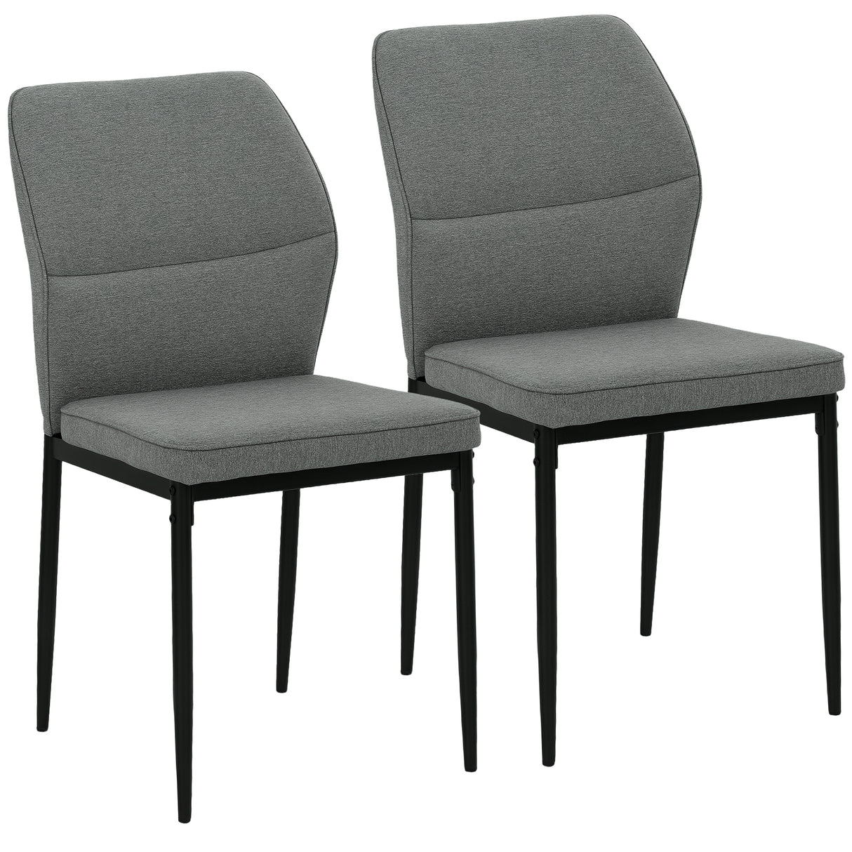 easycomfort easycomfort set 2 sedie da pranzo imbottite in velluto con schienale ergonomico senza braccioli grigio