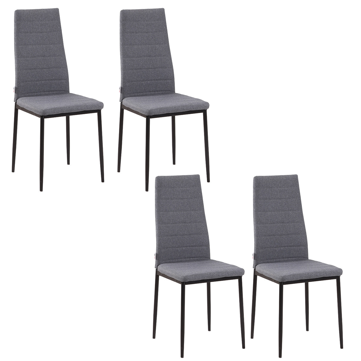 easycomfort easycomfort set 4 sedie imbottite per soggiorno o sala da pranzo sedie da cucina moderne in metallo e tessuto grigio