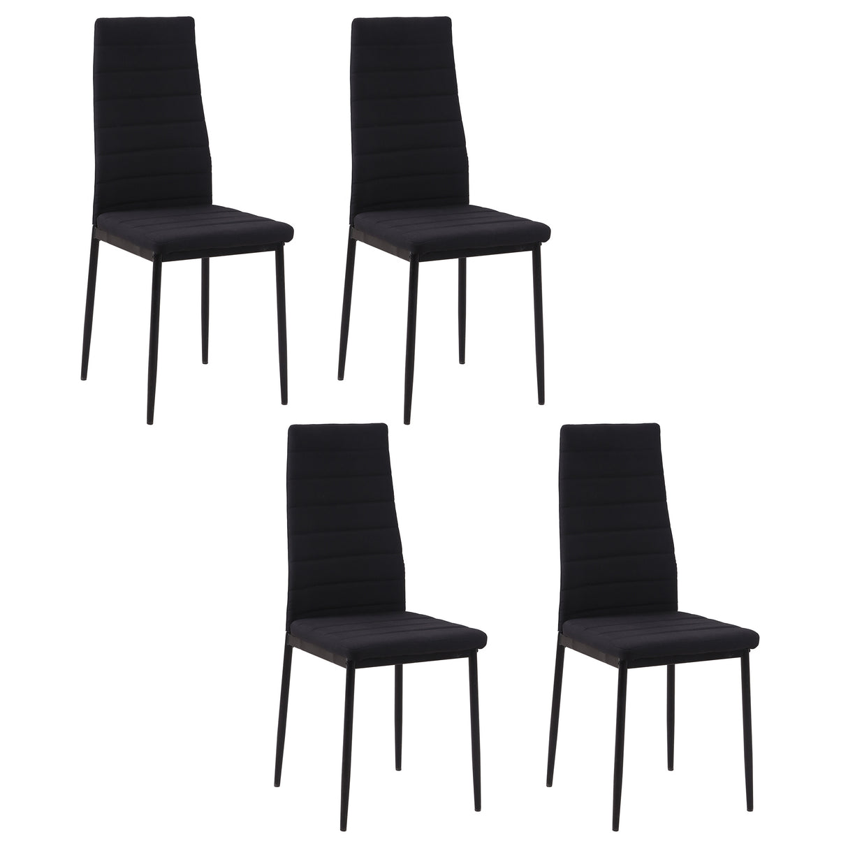easycomfort easycomfort set 4 sedie imbottite per soggiorno o sala da pranzo sedie da cucina moderne in metallo e tessuto nero