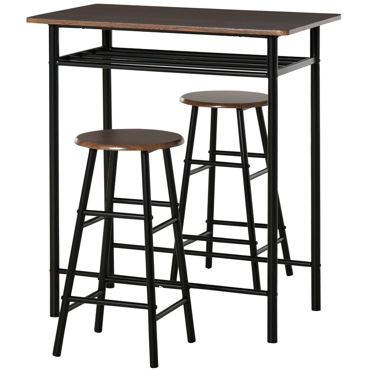 easycomfort easycomfort tavolo alto con 2 sgabelli per cucina soggiorno bar struttura in acciaio con poggiapiedi e mensola ean 8054144130316