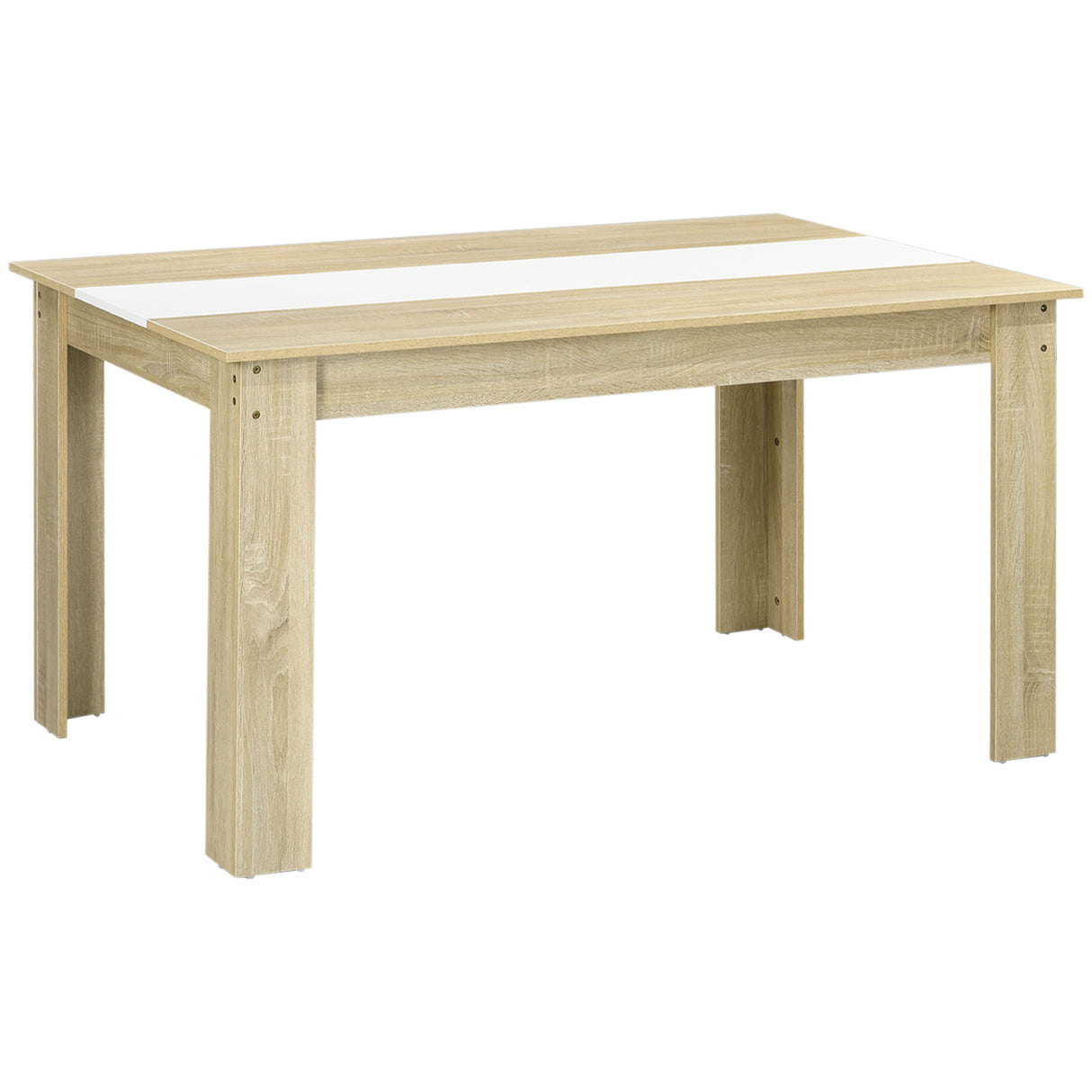 easycomfort easycomfort tavolo da pranzo moderno per 6 persone max in truciolato 140x89 5x75 cm bianco e color rovere