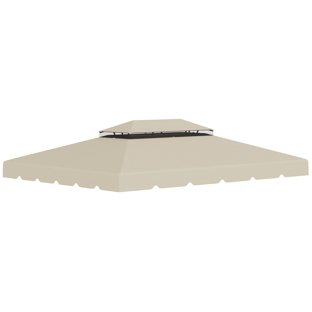 easycomfort easycomfort tettuccio di ricambio per gazebo da giardino 3x4m con tetto a 2 livelli in poliestere beige