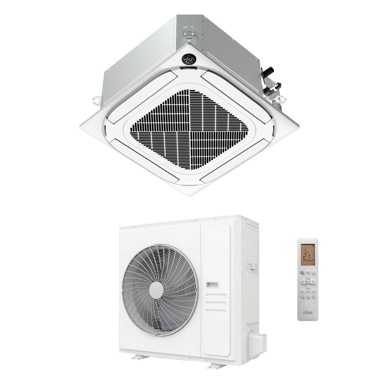 ferroli condizionatore a cassetta ferroli giada c 18000 btu 2cp0043f r 32 wi fi integrato con telecomando e griglia