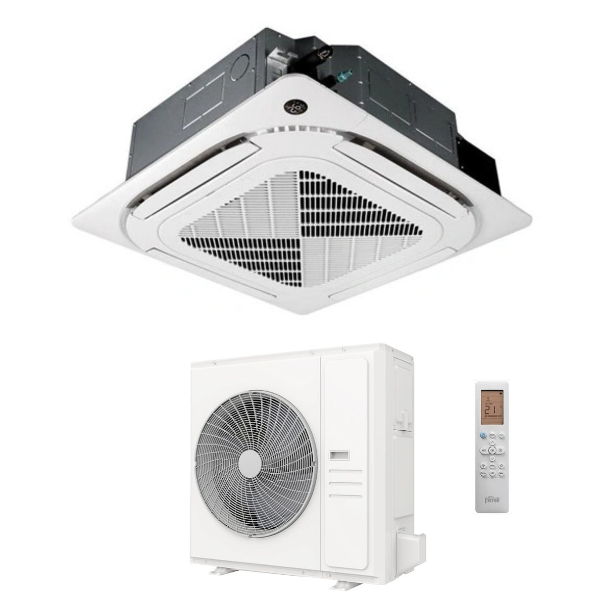 ferroli condizionatore a cassetta ferroli giada c 24000 btu 2cp0044f r 32 wi fi integrato con telecomando e griglia