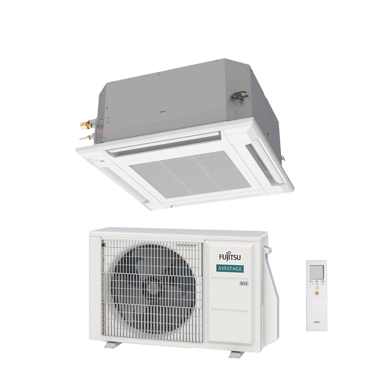 fujitsu condizionatore a cassetta fujitsu kv eco 12000 btu auxg12kvla r 32 wi fi optional con griglia e telecomando