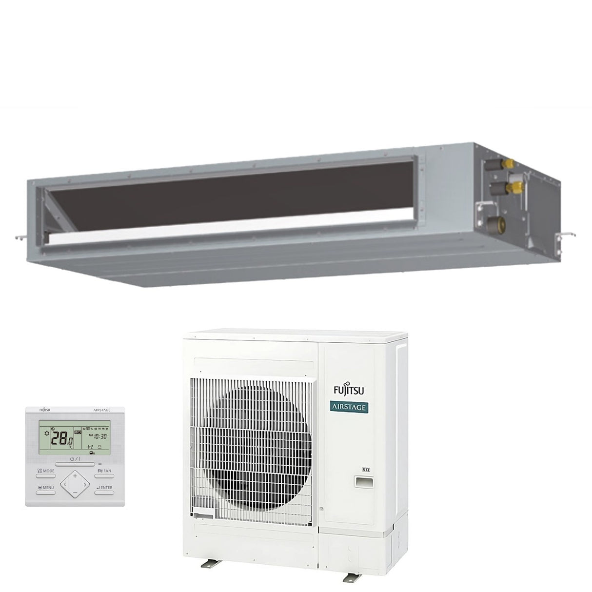 fujitsu condizionatore canalizzato fujitsu kmtap eco 36000 btu arxh36kmtap trifase r 32 wi fi optional con filocomando