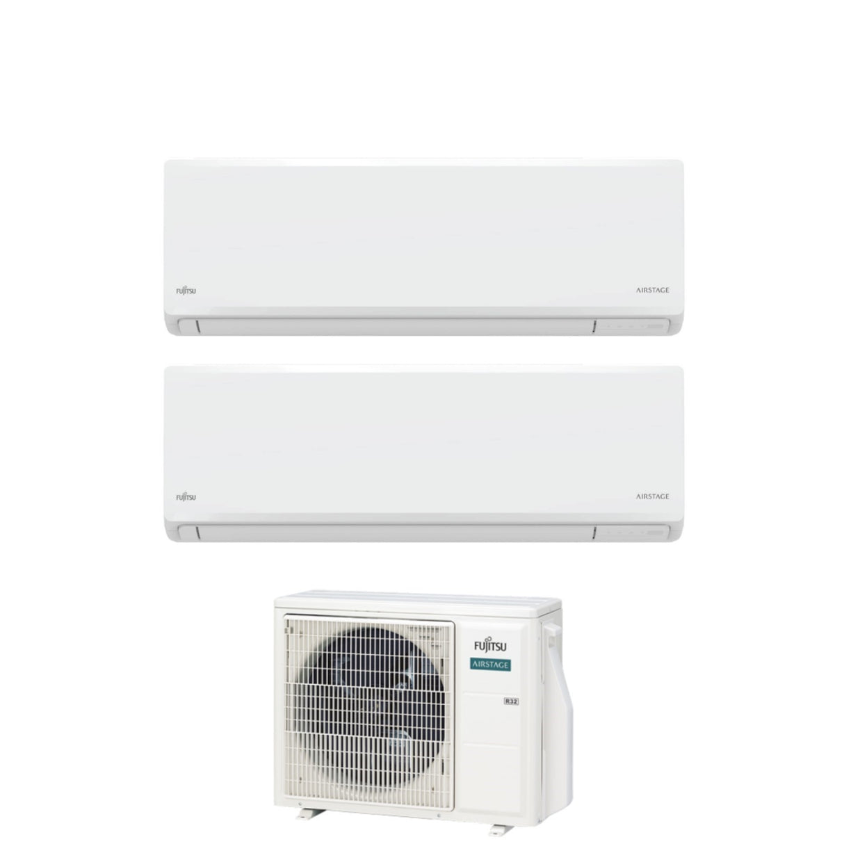 fujitsu condizionatore fujitsu dual split inverter kn airstage 99 con aoeg18kbca2 r 32 wi fi integrato